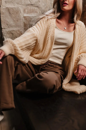 Palmer Long Cardigan in Cream - FINAL SALE