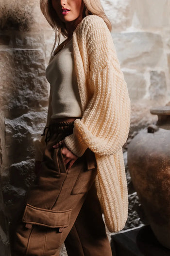 oversized long cardigan in cream