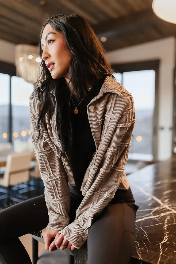 long sleeve button up jacket