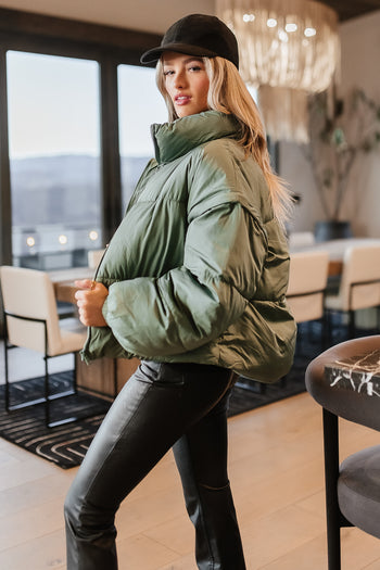 Kai Detachable Sleeve Jacket in Sage - FINAL SALE