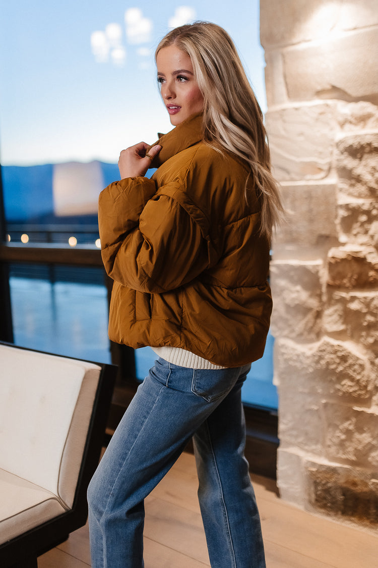 puffer coat with removable sleeves