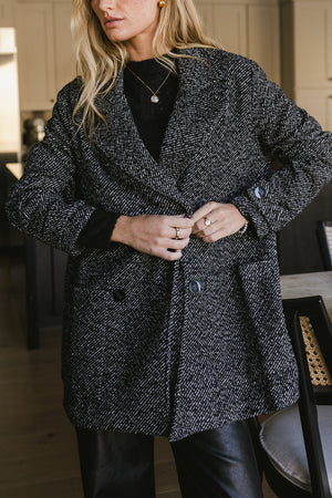 Ava Wool Blend Jacket in Black