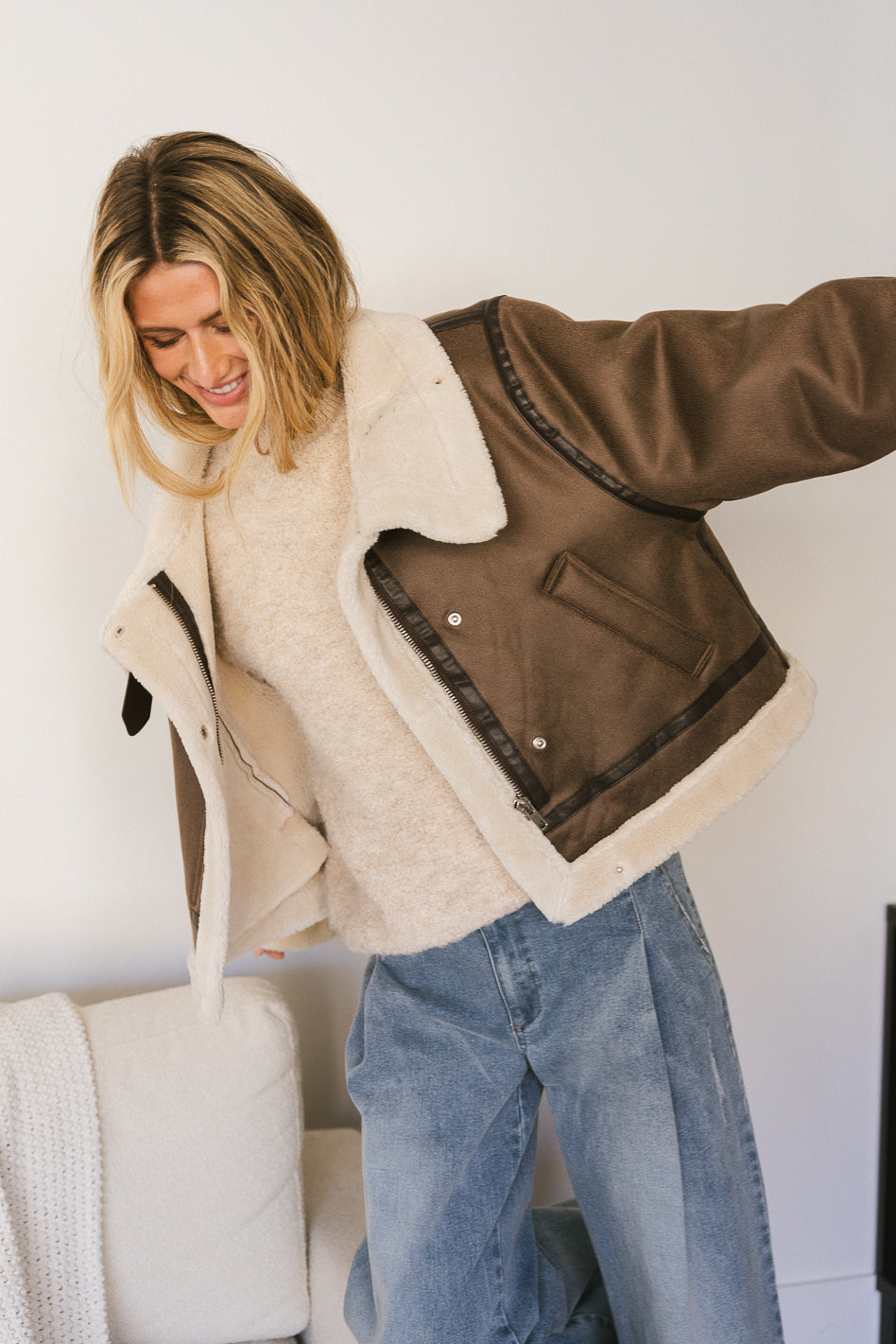 brown sherpa lined jacket