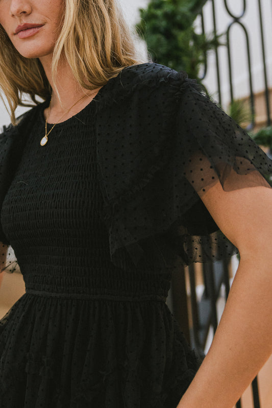 mesh short sleeve dress
