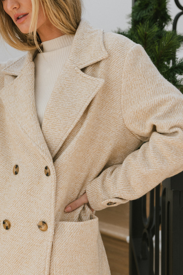 button detail wool jacket