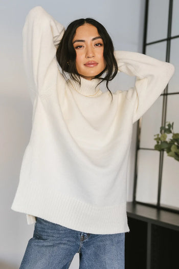 loose fit sweater in cream