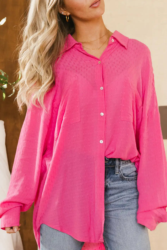 Lillian Button Up in Pink - FINAL SALE