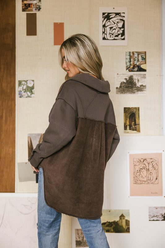 Oversized cozy jacket in brown