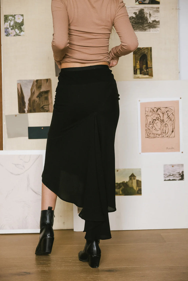 asymmetrical black skirt 