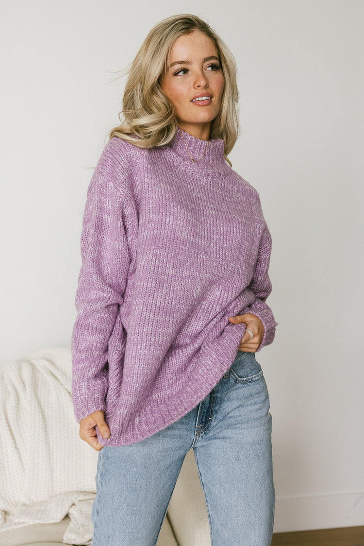 turtleneck sweater in lilac