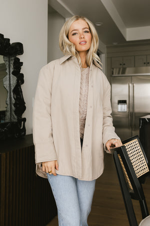 Parker Oversized Jacket in Taupe