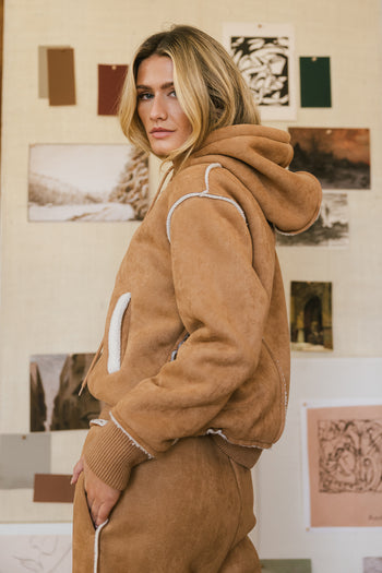 faux sherpa hoodie 