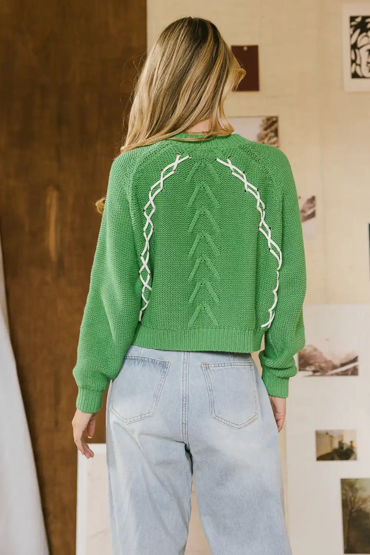 stich detail on knit sweater 