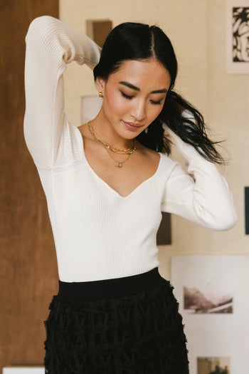 cream long sleeve sweater 