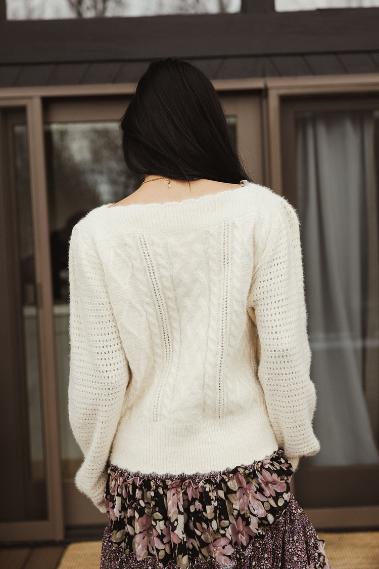cable knit texture sweater