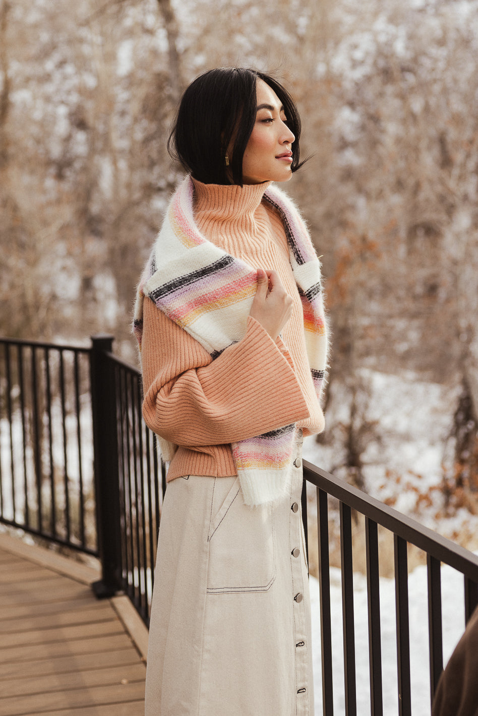 knit sweater in orange