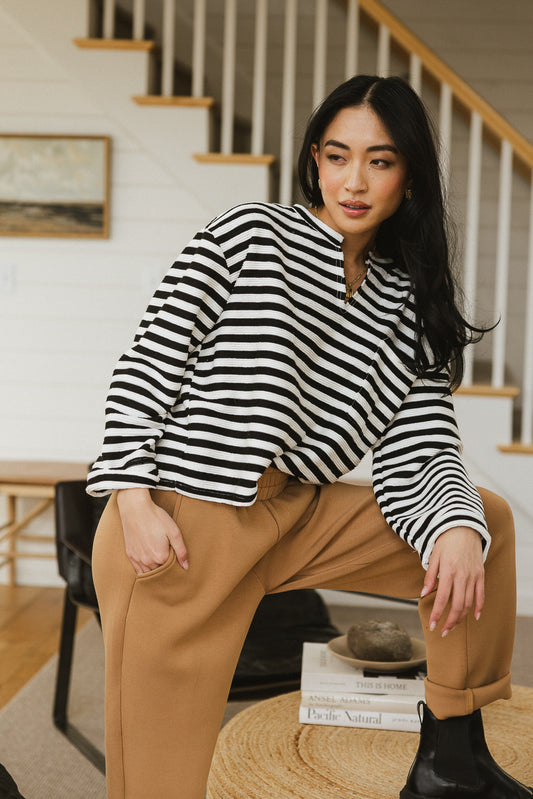 striped long sleeve top