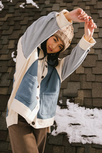 Button up colorblock jacket 