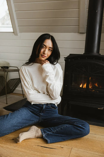 dark wash straight leg denim 