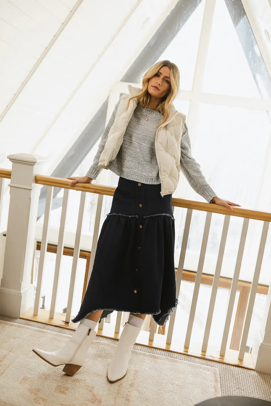 button down denim skirt 