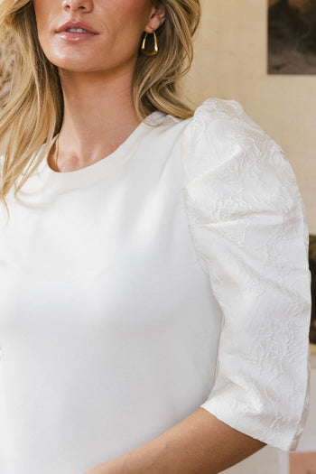 3/4 sleeves top in cream 