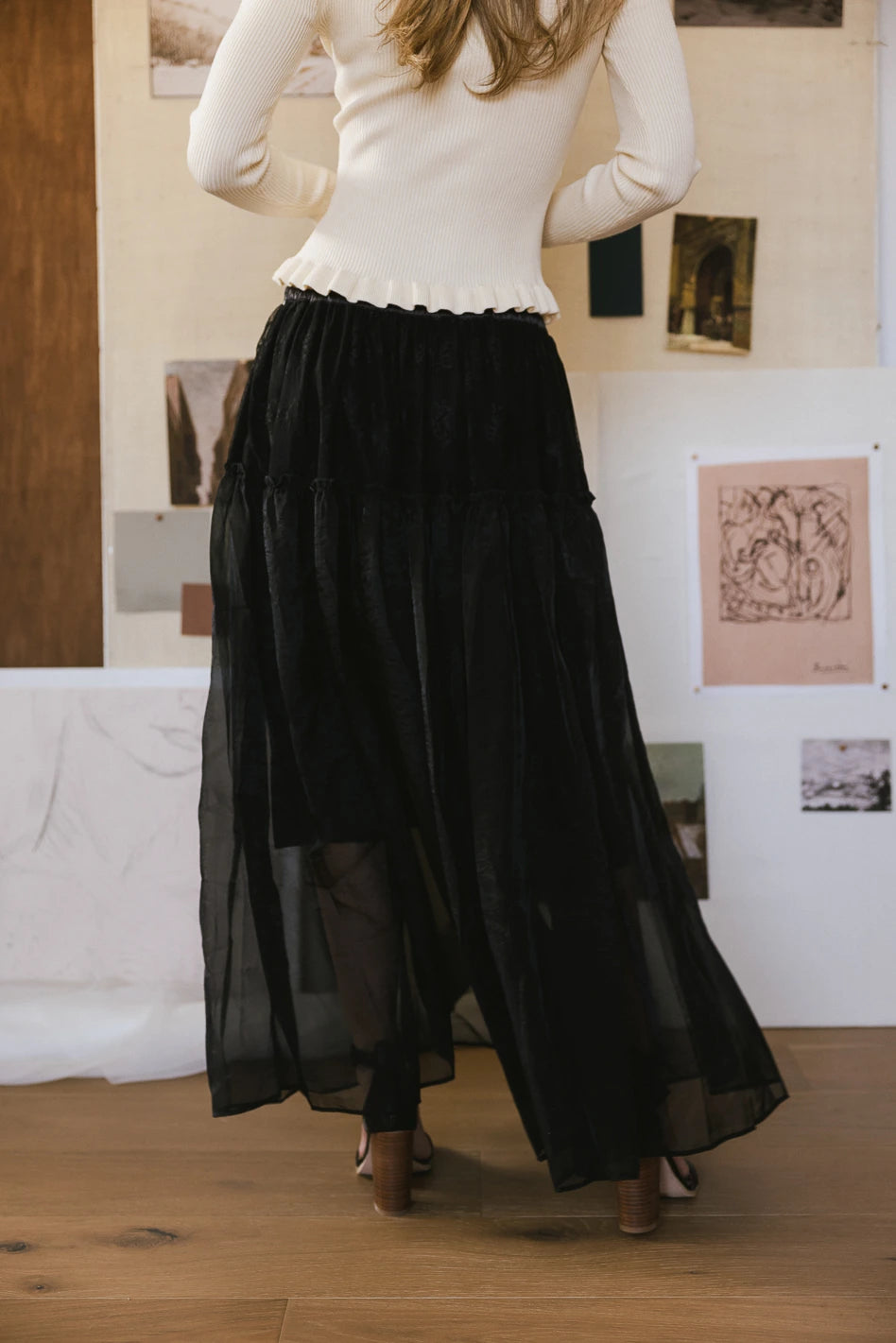 Terrin Tulle Skirt in Black