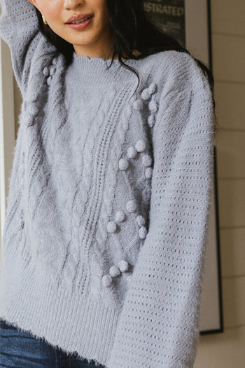 Cable sweater in blue 