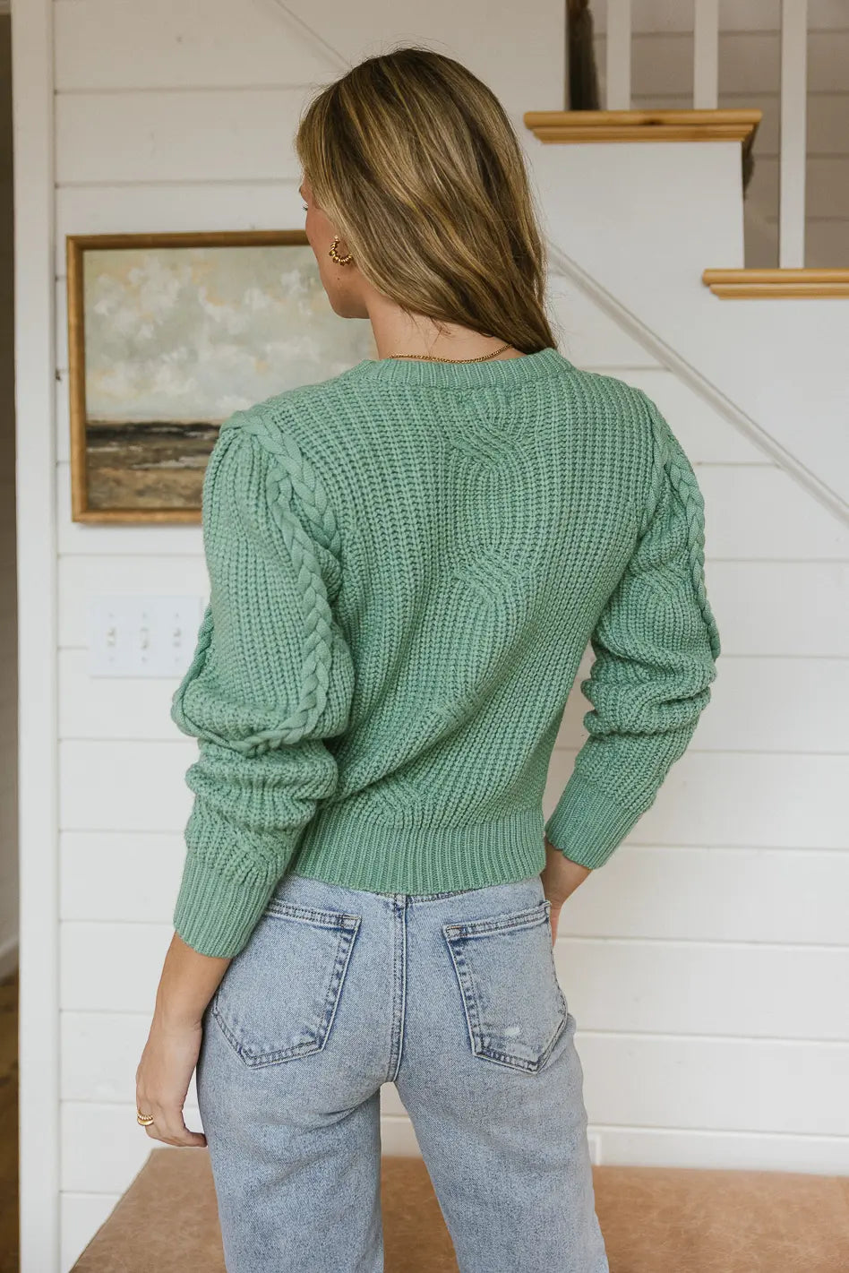 Knit sweater in green 