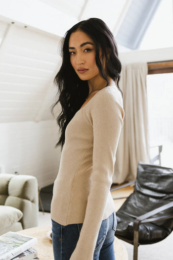 Long sleeves sweater in oatmeal 