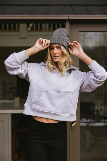 Ribbed cuffs sweater in grey 