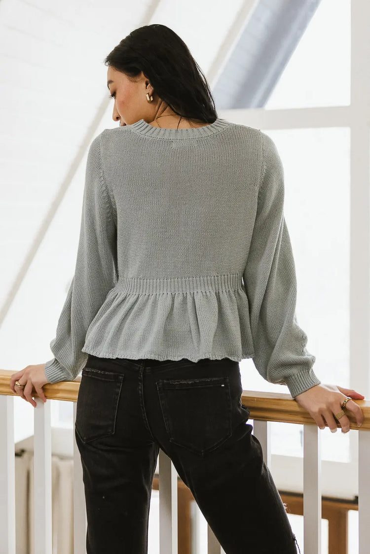 Knit sweater in sage 
