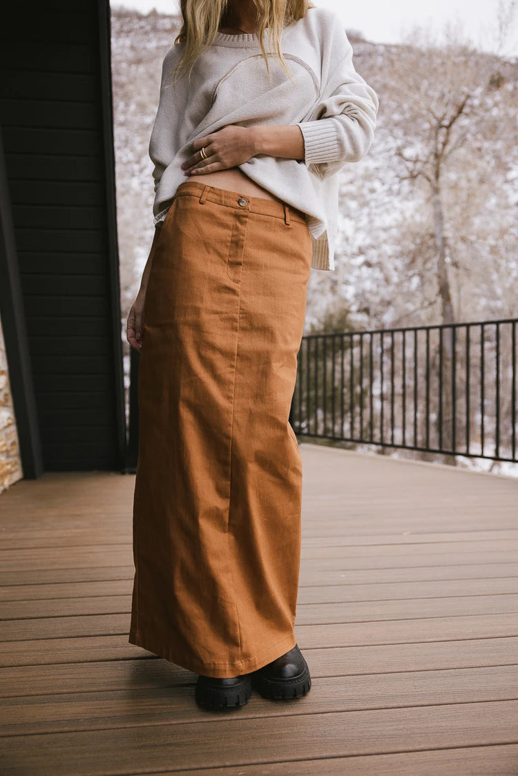 High rise skirt in brown 