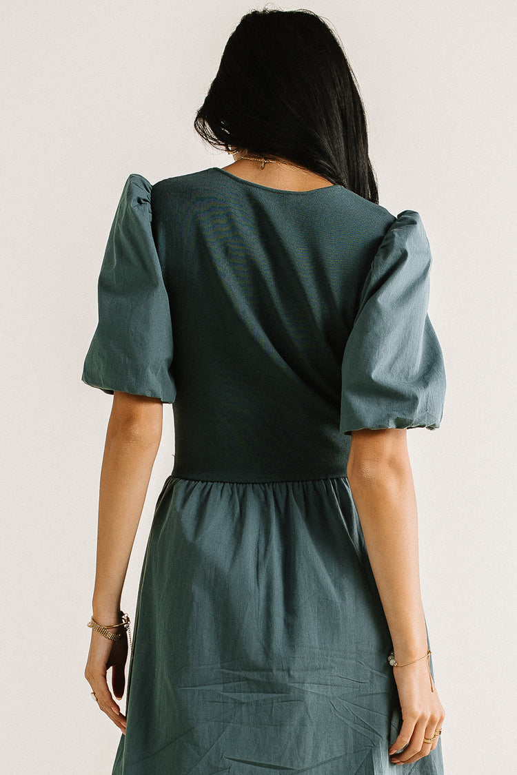 contrast dress in teal