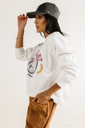 Long sleeves sweatshirt in cream 