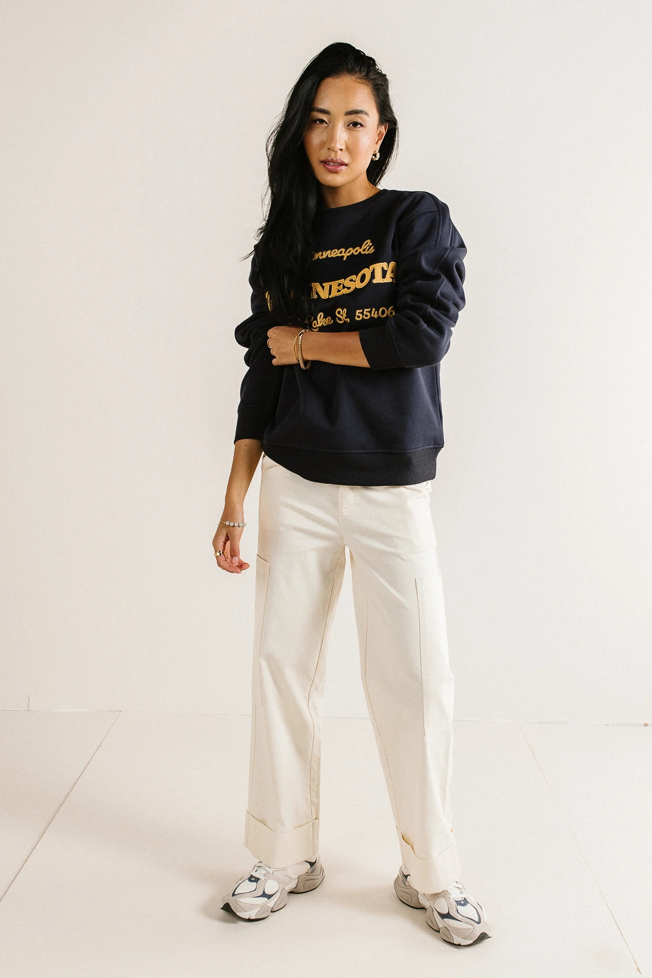 Cargo pants in cream 