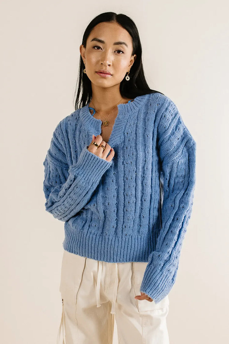 Emilia Knit Sweater in Blue | böhme