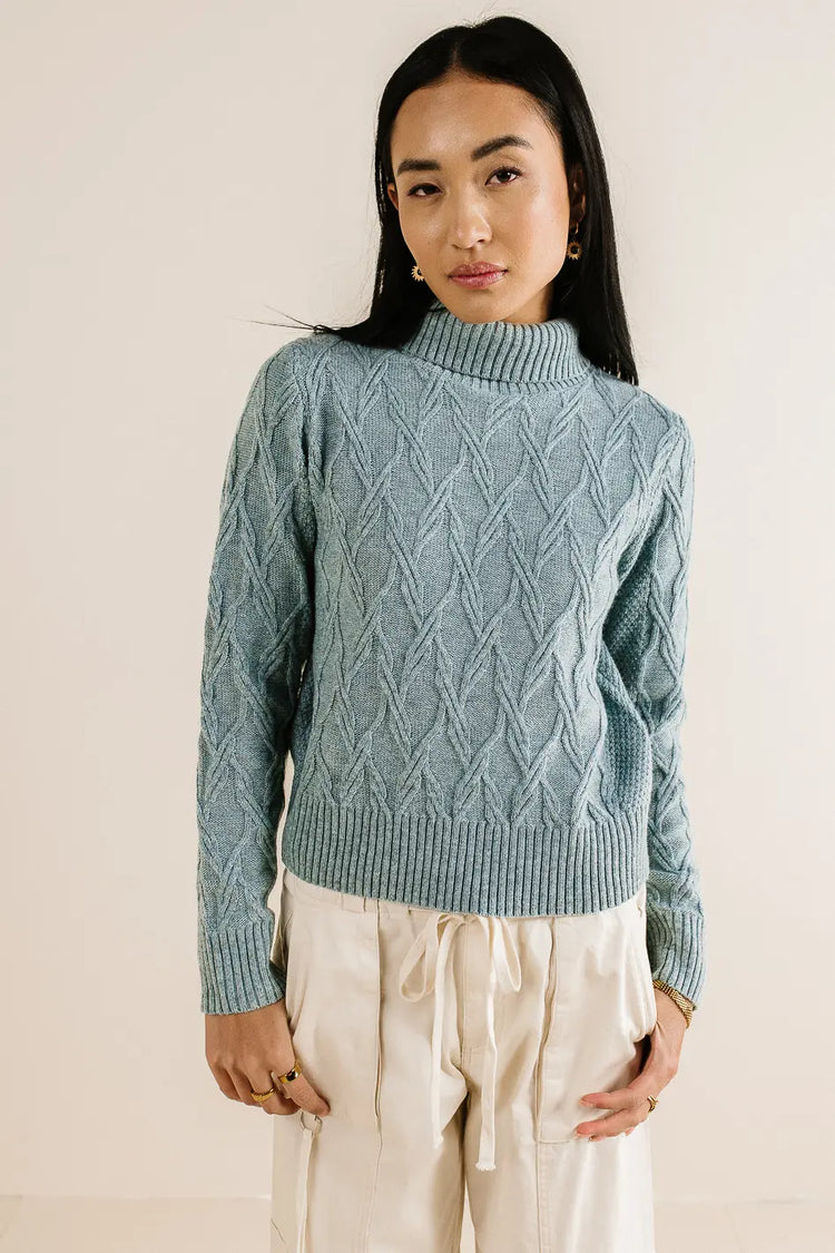 Turtleneck sweater in blue 