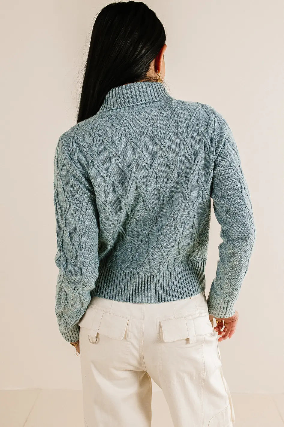 Knit turtleneck in blue 