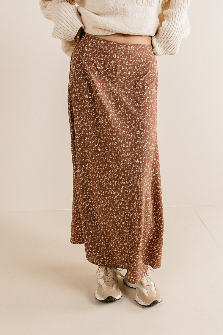 printed maxi floral skirt