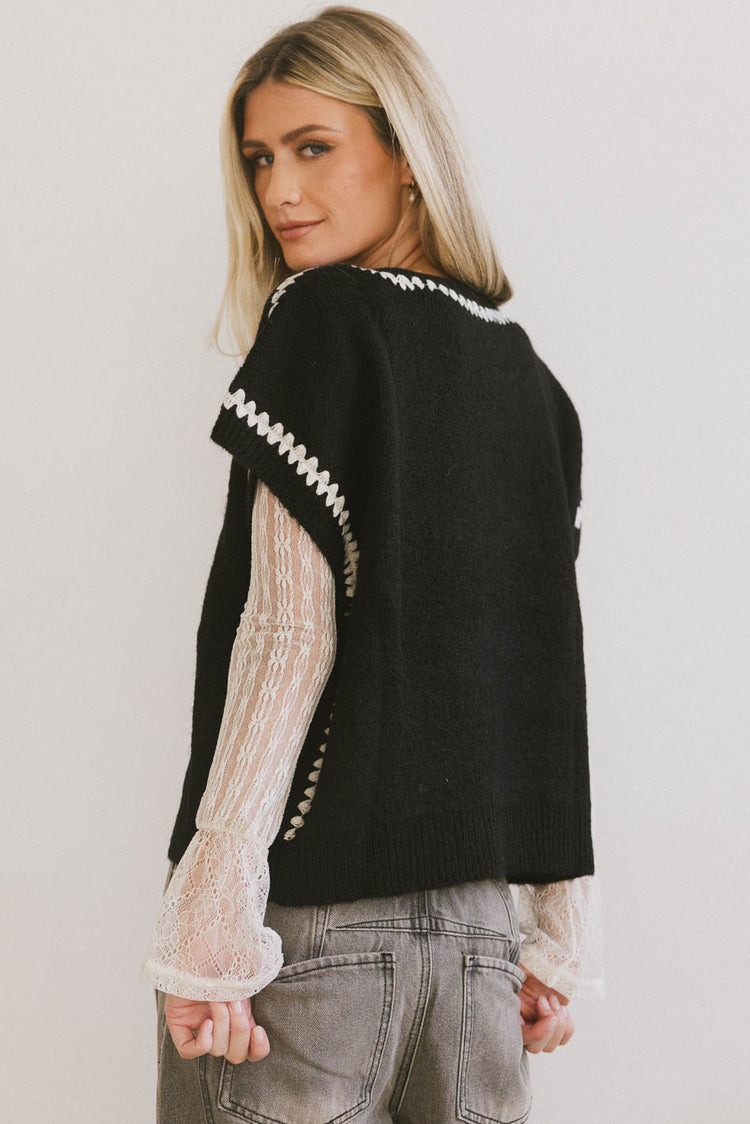 black crochet vest