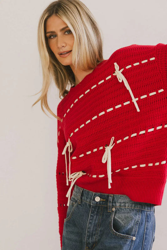 Knit sweater in red 