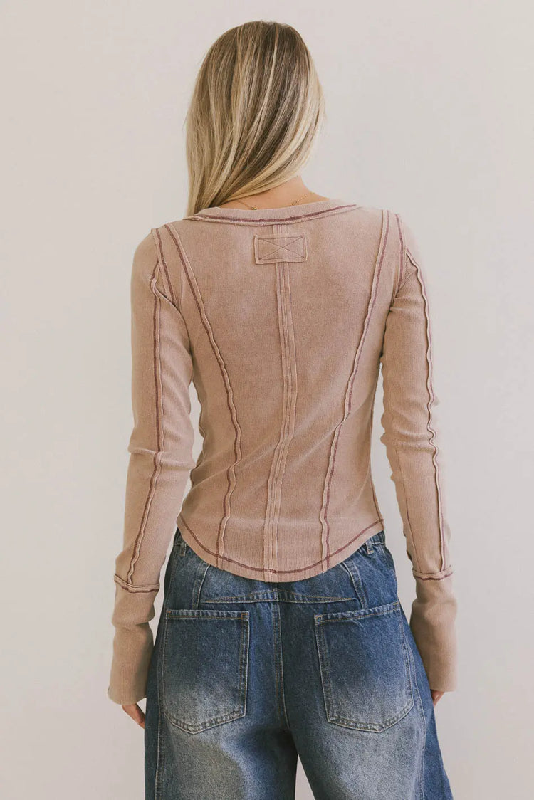 Plain color top in mauve 