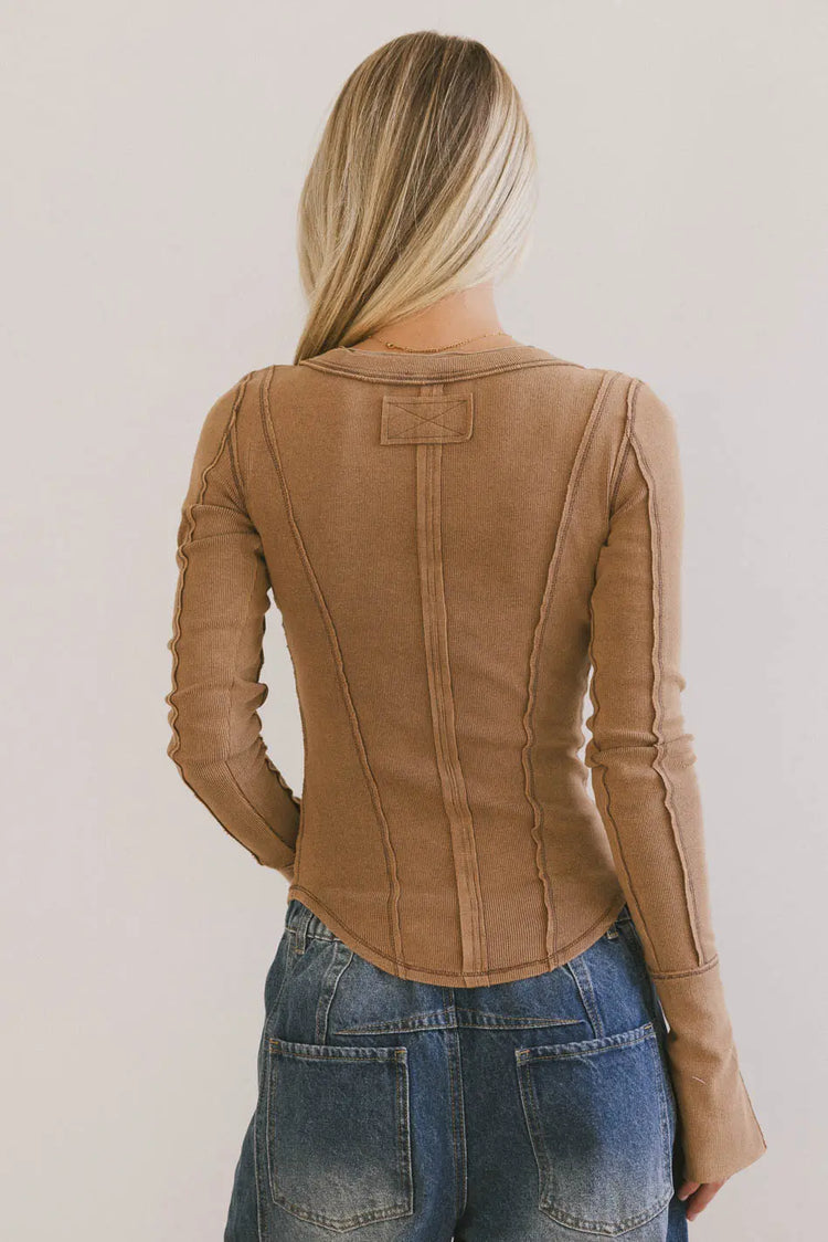 Plain color top in brown 