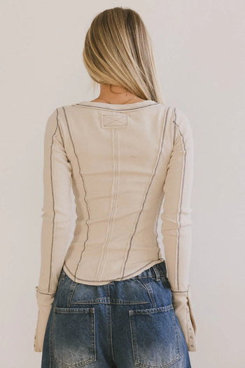 Plain color top in ecru 