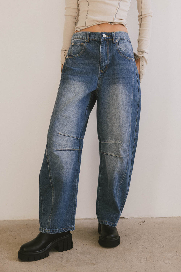 washed barrel denim