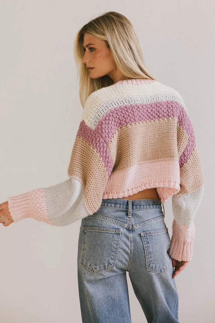 Cropped style top in pink 