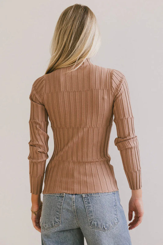 Plain color top in brown 