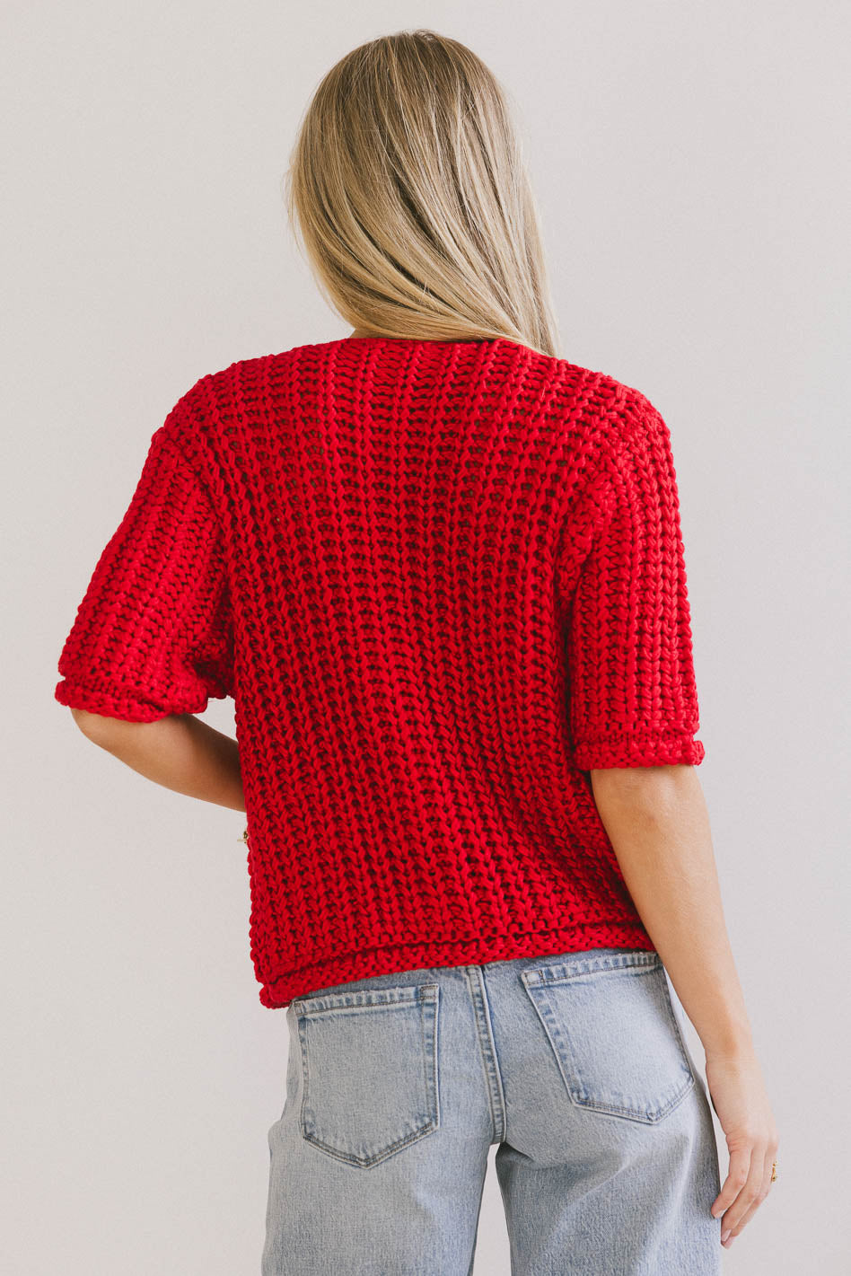 Brenda Knit Cardigan in Red - FINAL SALE