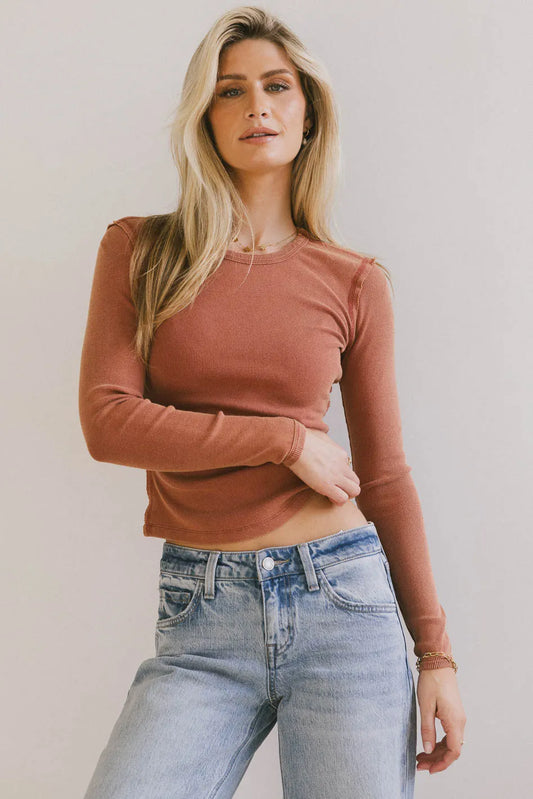 Long sleeves top in red 