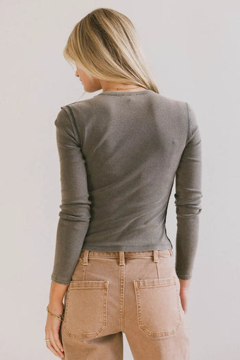 Plain color top in teal 